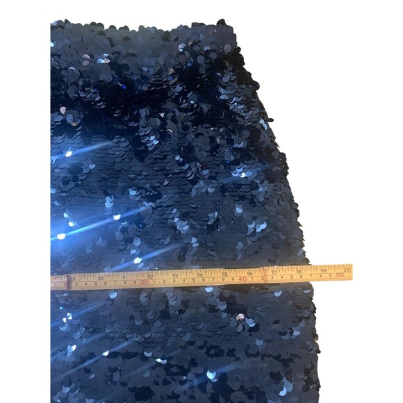 Halogen Skirt Womens Small Blue Sequin Pencil Party Mini New Sparkle Statement - Picture 5 of 7